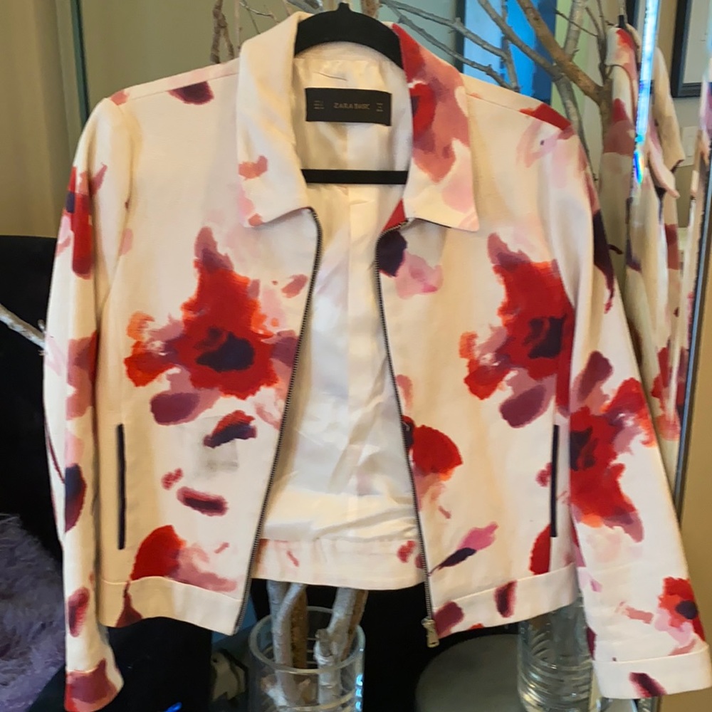 Zara Zipfront Water Color Jacket